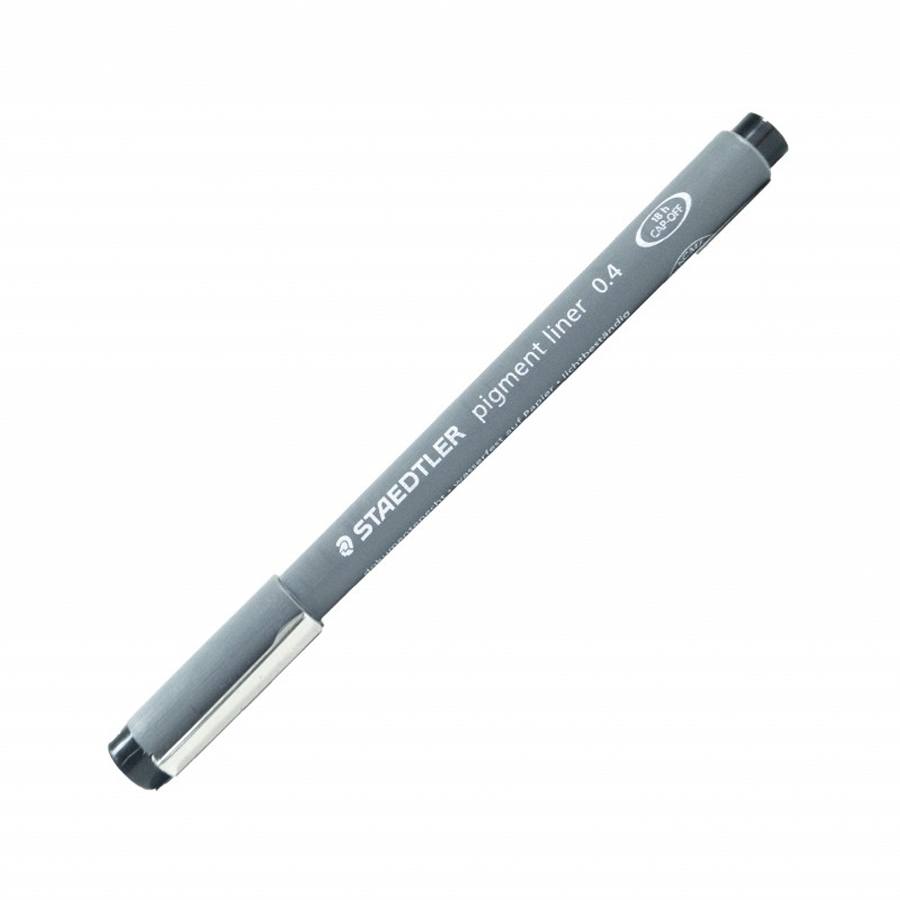 Estilografo desechable de tinta negra de la linea pigment de 0.4 mm